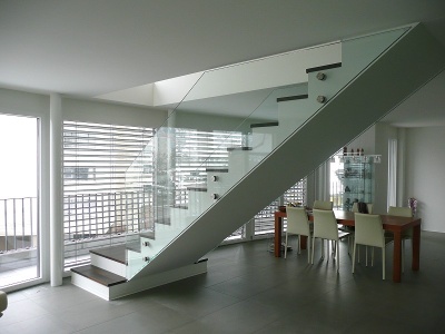 Glas-Geländer / Glas-Treppentritte